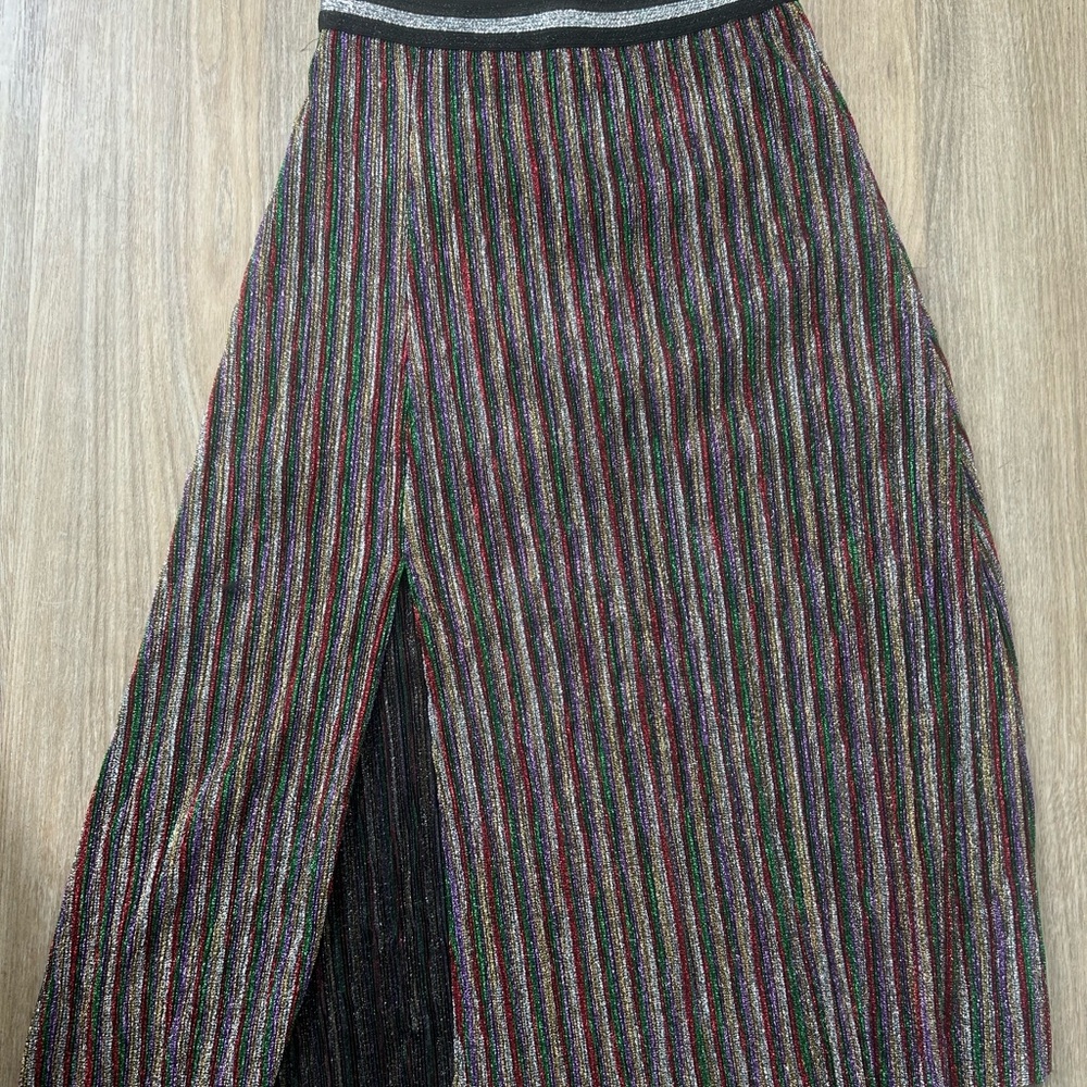 Multicolored, striped, sparkling skirt